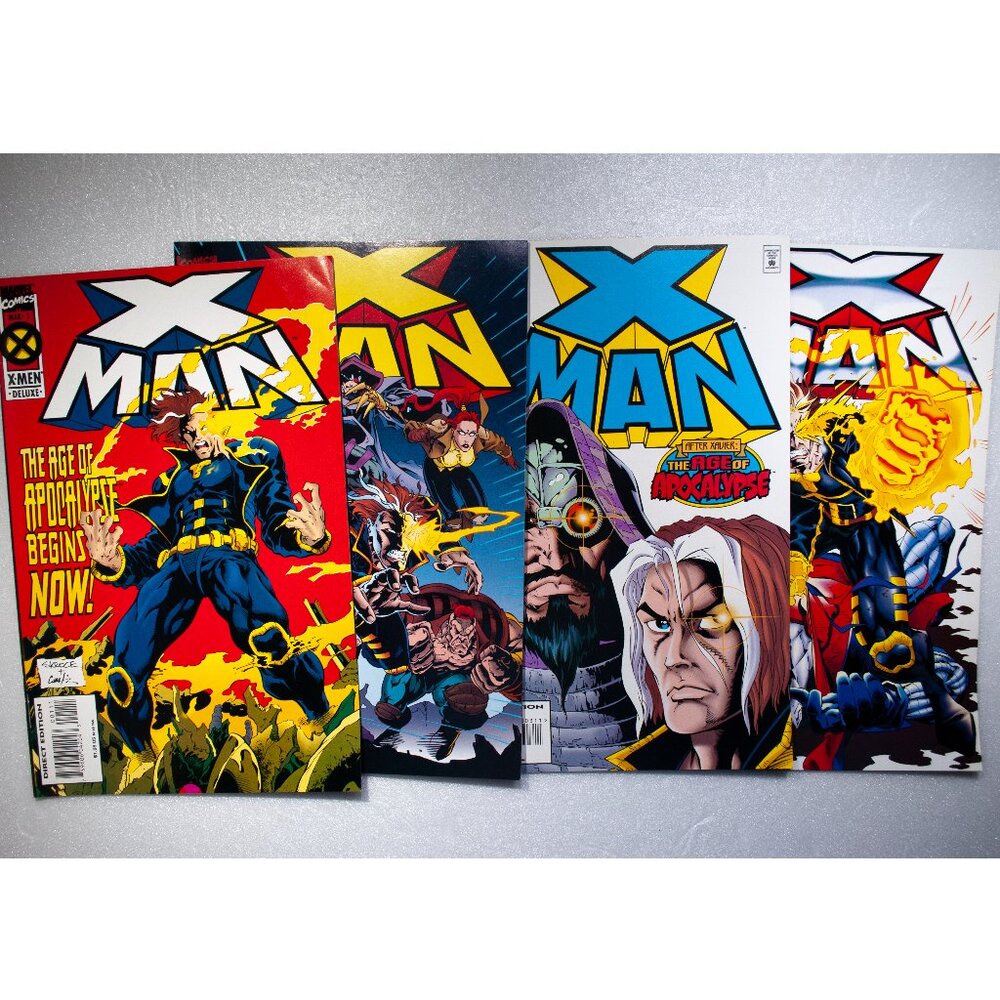 Lot of 4 X-Man Comic Books 1 2 3 4 Marvel 1995 Run 1-4 90s 1990s NICE!